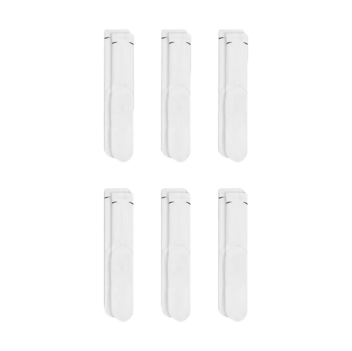 Nike SB Everyday Plus Men's Crew Socks White 6 Pack - Venue Skateboards