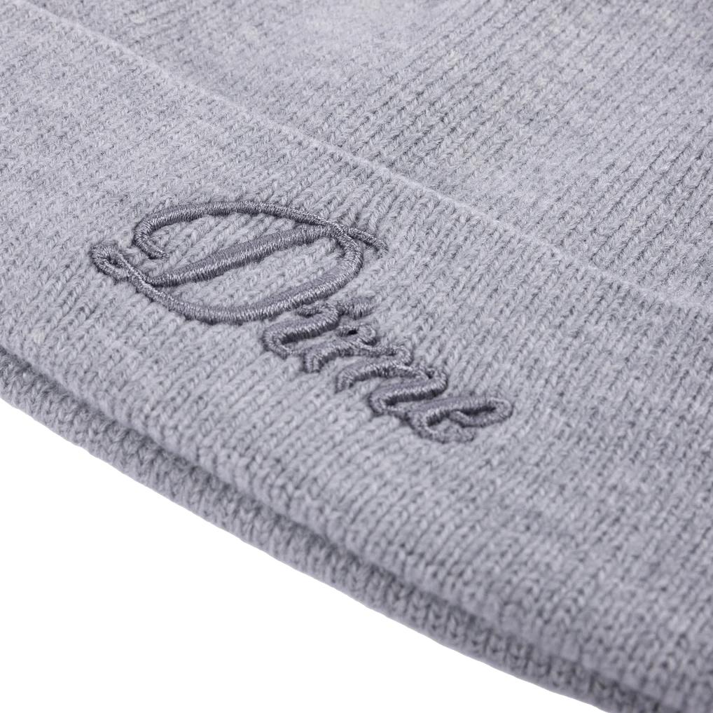 Dime Cursive Wool Fold Beanie Heather Grey - Venue Skateboards