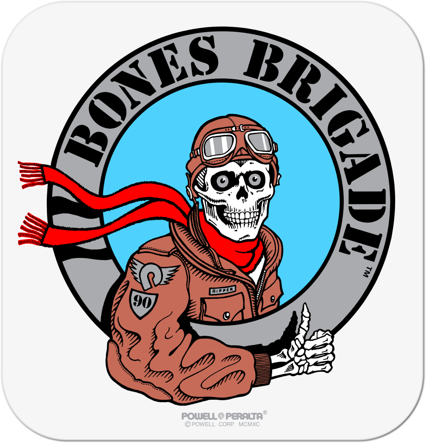 Powell Peralta Bones Brigade Ripper Pilot Metallic Sticker - Venue Skateboards