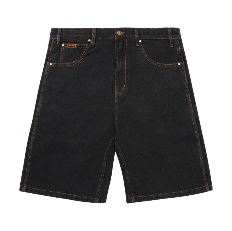 Butter Baggy Denim Shorts Washed Black - Venue Skateboards