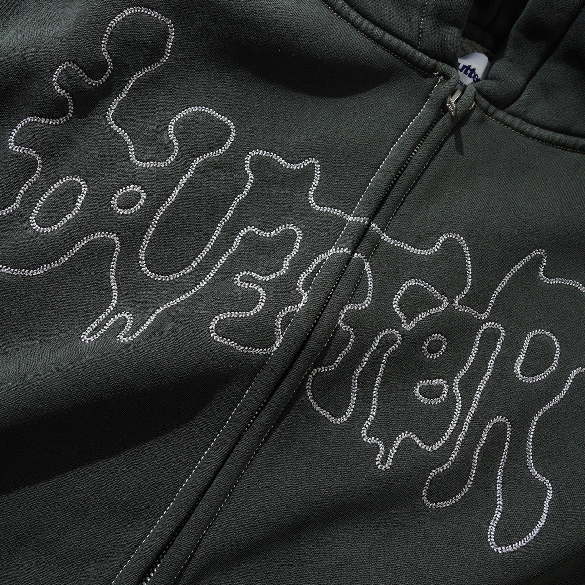 Butter Blotch Zip-Thru Hood Washed Black - Venue Skateboards