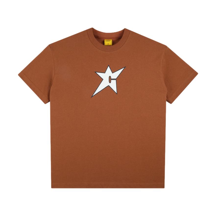 Carpet C-Star Glow In The Dark Tee Brown - Venue Skateboards