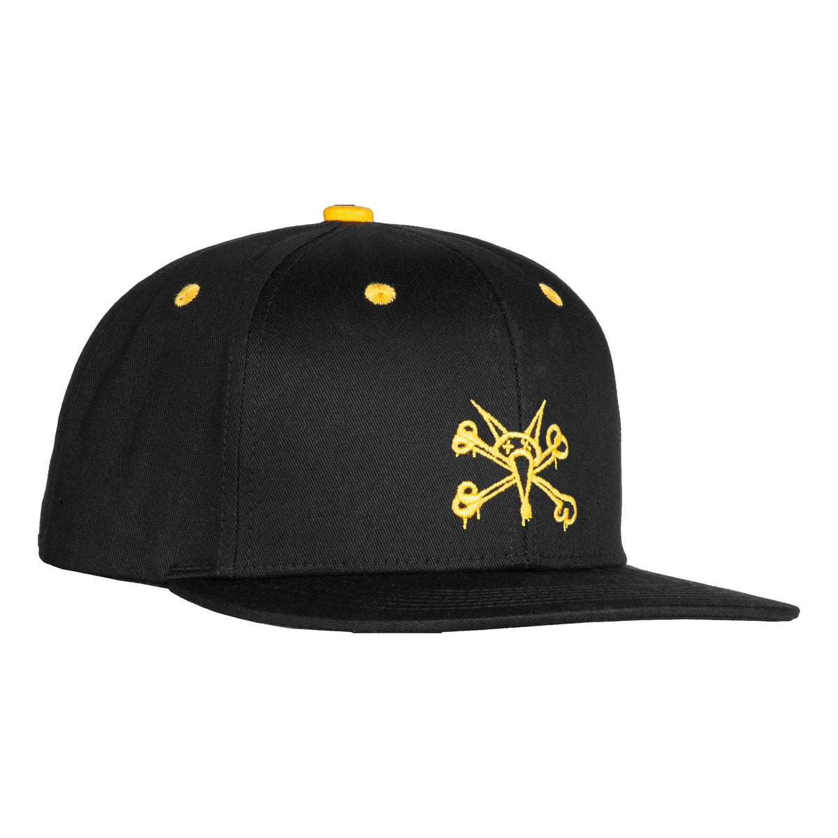 Bones Wheels Cotton Twill 6 Panel Hat Vato Rat Black/Gold - Venue Skateboards