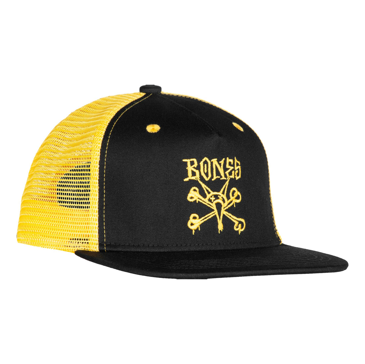 Bones Wheels Two Tone Trucker Hat Vato Rat Black/Gold - Venue Skateboards