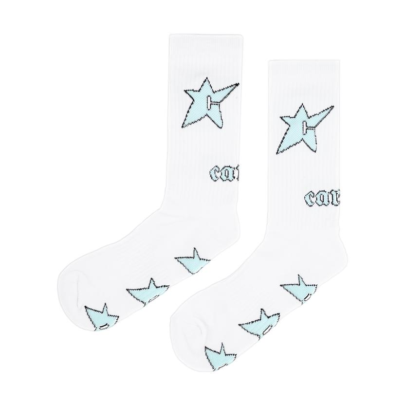 Carpet C-Star Glow In The Dark Socks White - Venue Skateboards