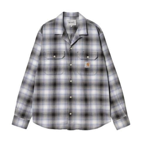 Carhartt WIP Blanchard L/S Shirt Check, Charm Blue - Venue Skateboards