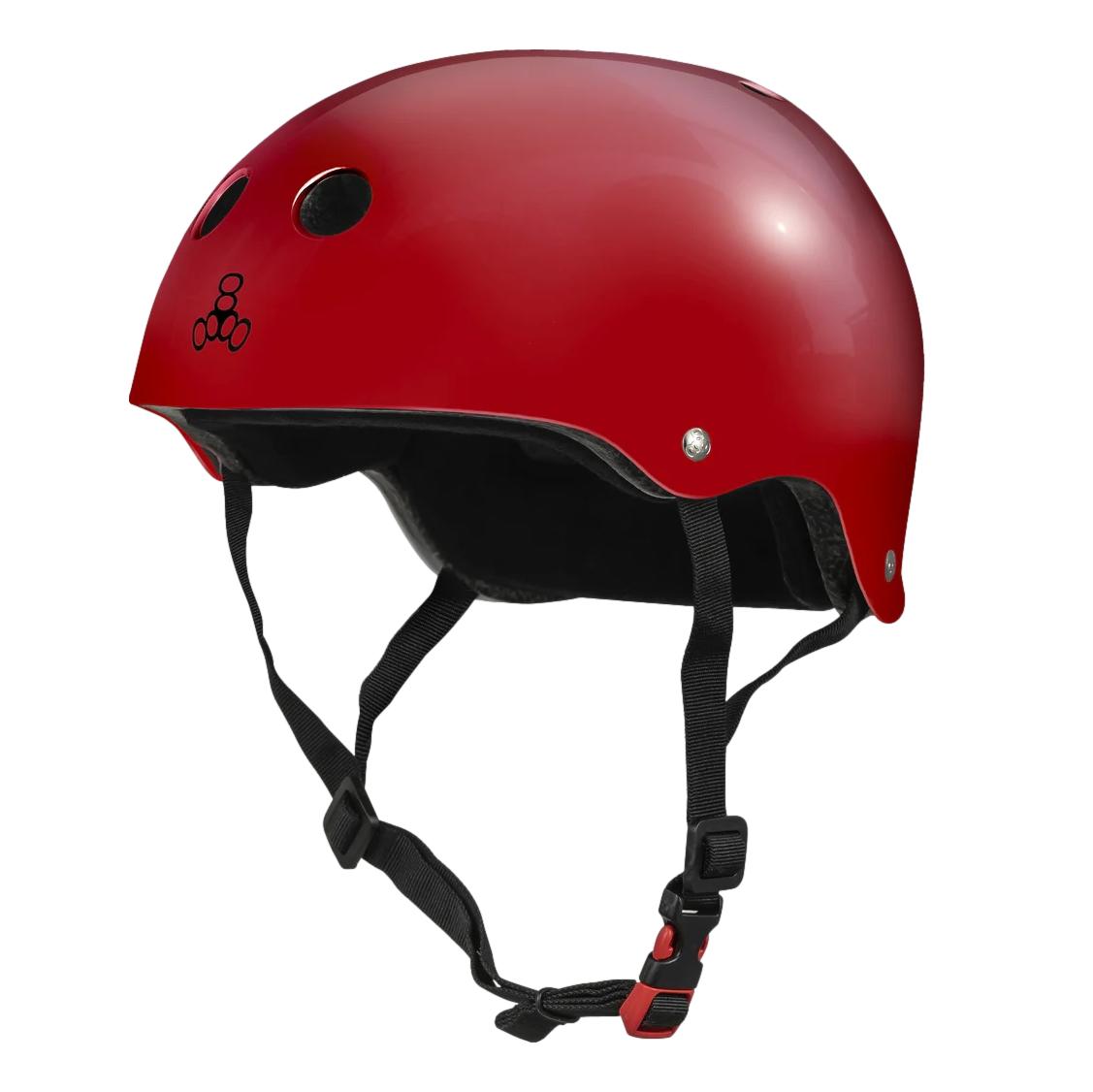 Triple 8 Certified Sweatsaver Helmet Scarlet Red Glossy - Venue Skateboards