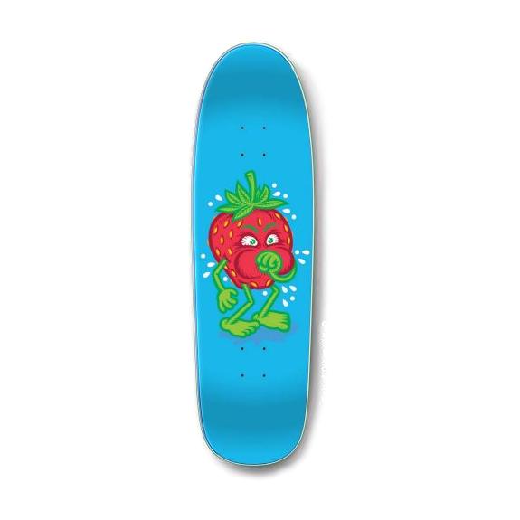 StrangeLove Strawberry Cough Deck Cyan (Flocked) 8.875&quot; - Venue Skateboards