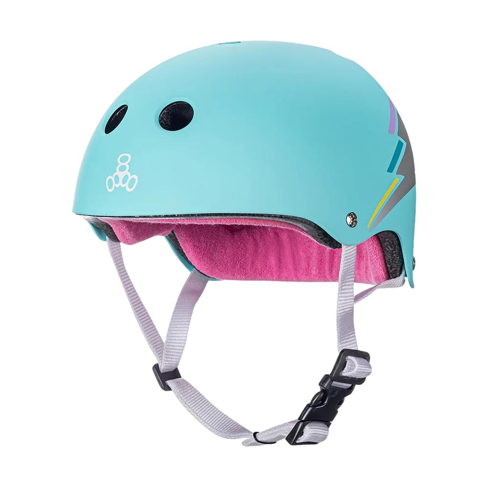 Triple 8 Certified Sweatsaver Helmet Teal Hologram - Venue Skateboards