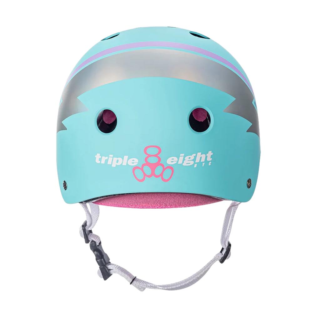Triple 8 Certified Sweatsaver Helmet Teal Hologram - Venue Skateboards