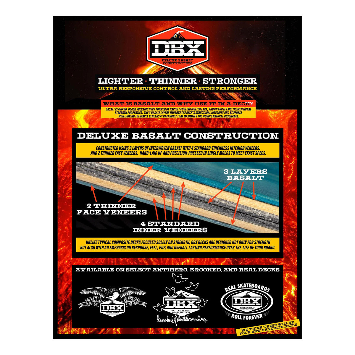 Real Mason Volcano DBX 8.28" Deck - Venue Skateboards