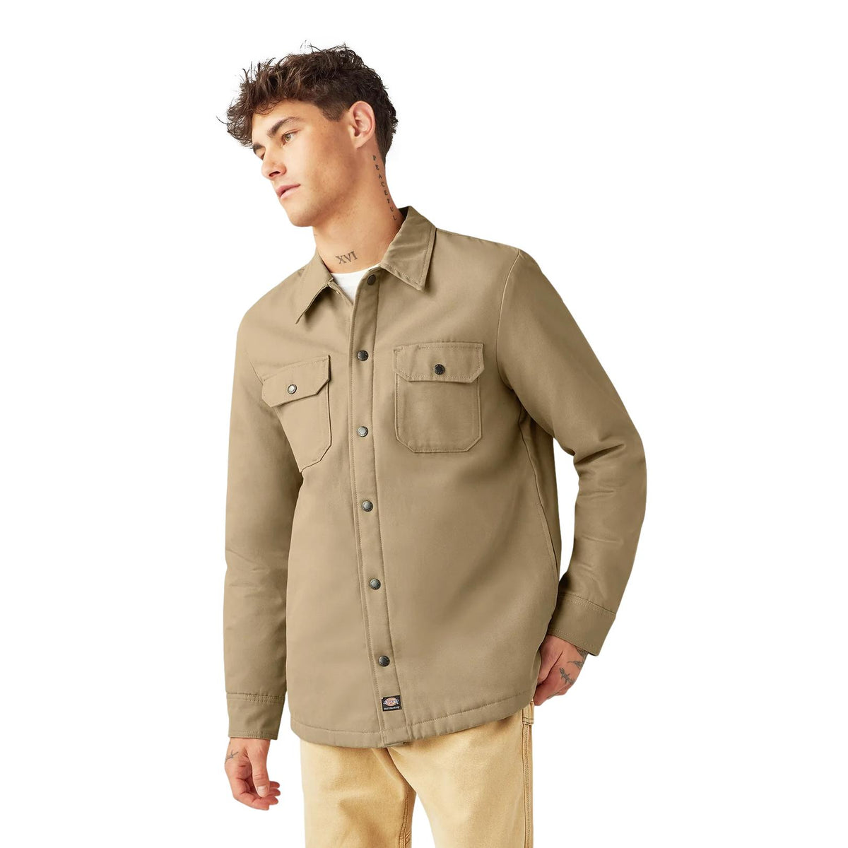 Dickies Men's Quilt Lined Woven Duck Jacket Khaki - Venue Skateboards