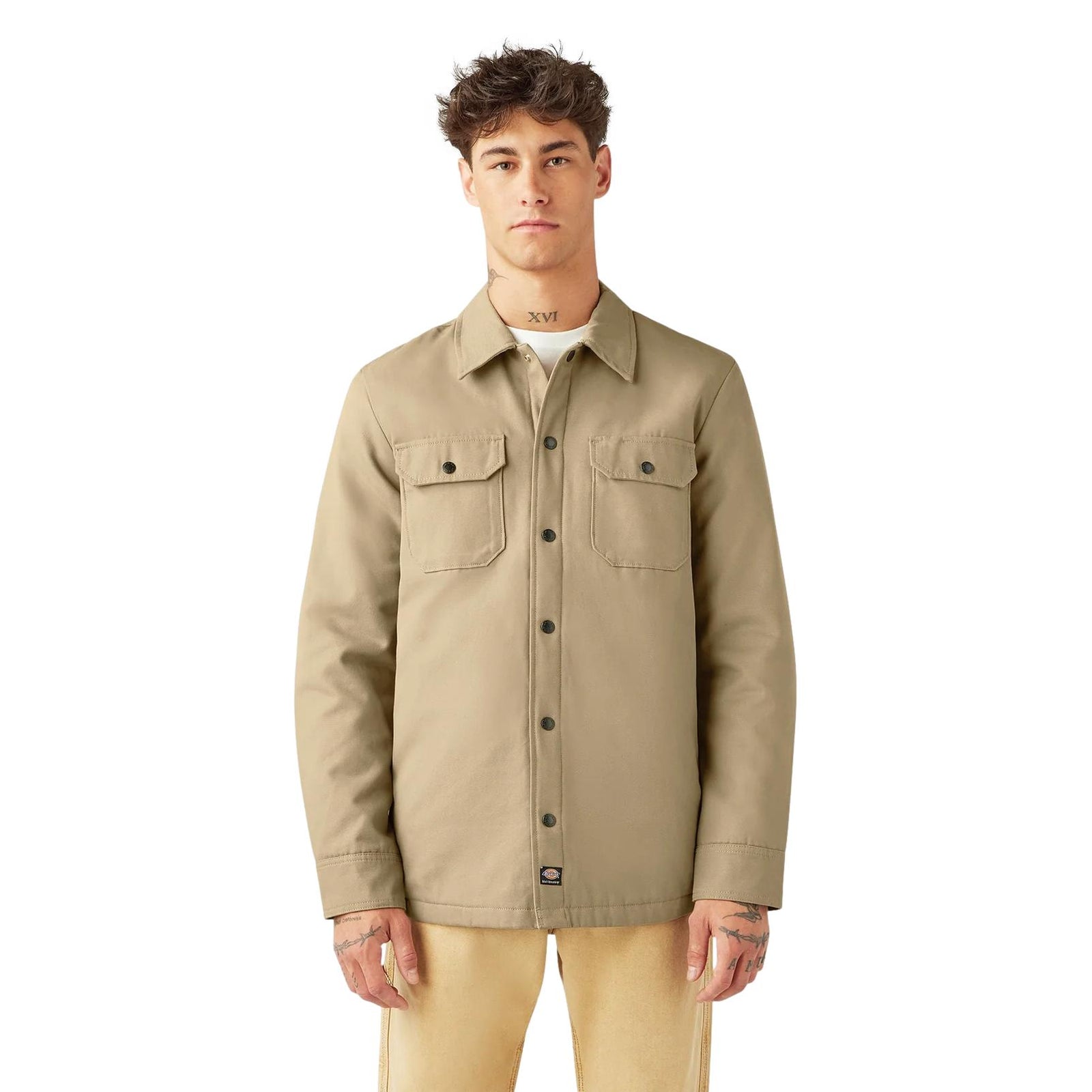 Dickies Men's Quilt Lined Woven Duck Jacket Khaki - Venue Skateboards