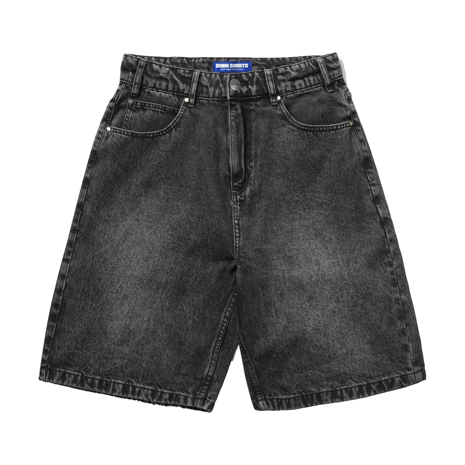 Butter Drummer Baggy Denim Shorts Streaky Black - Venue Skateboards