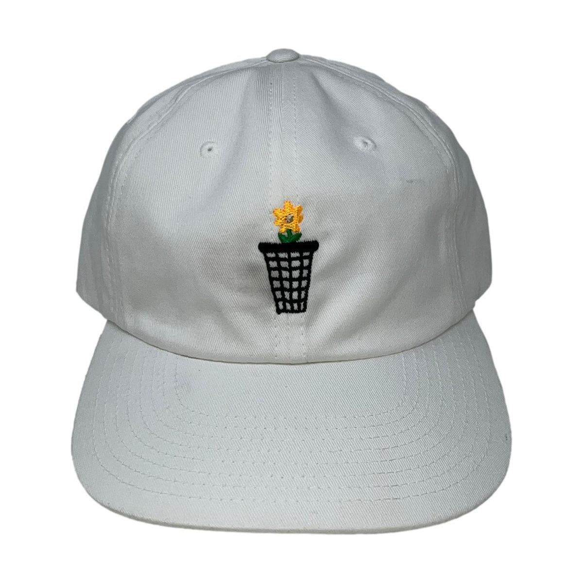 Venue Trashcan Embroidered 6 Panel Hat White