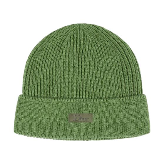 Dime Cursive Rib Beanie Khaki Green - Venue Skateboards