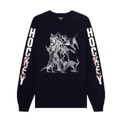 Hockey Incoming Long Sleeve Tee Black/White - Venue Skateboards