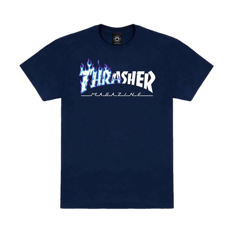 Thrasher Ignite Logo T-Shirt Navy - Venue Skateboards