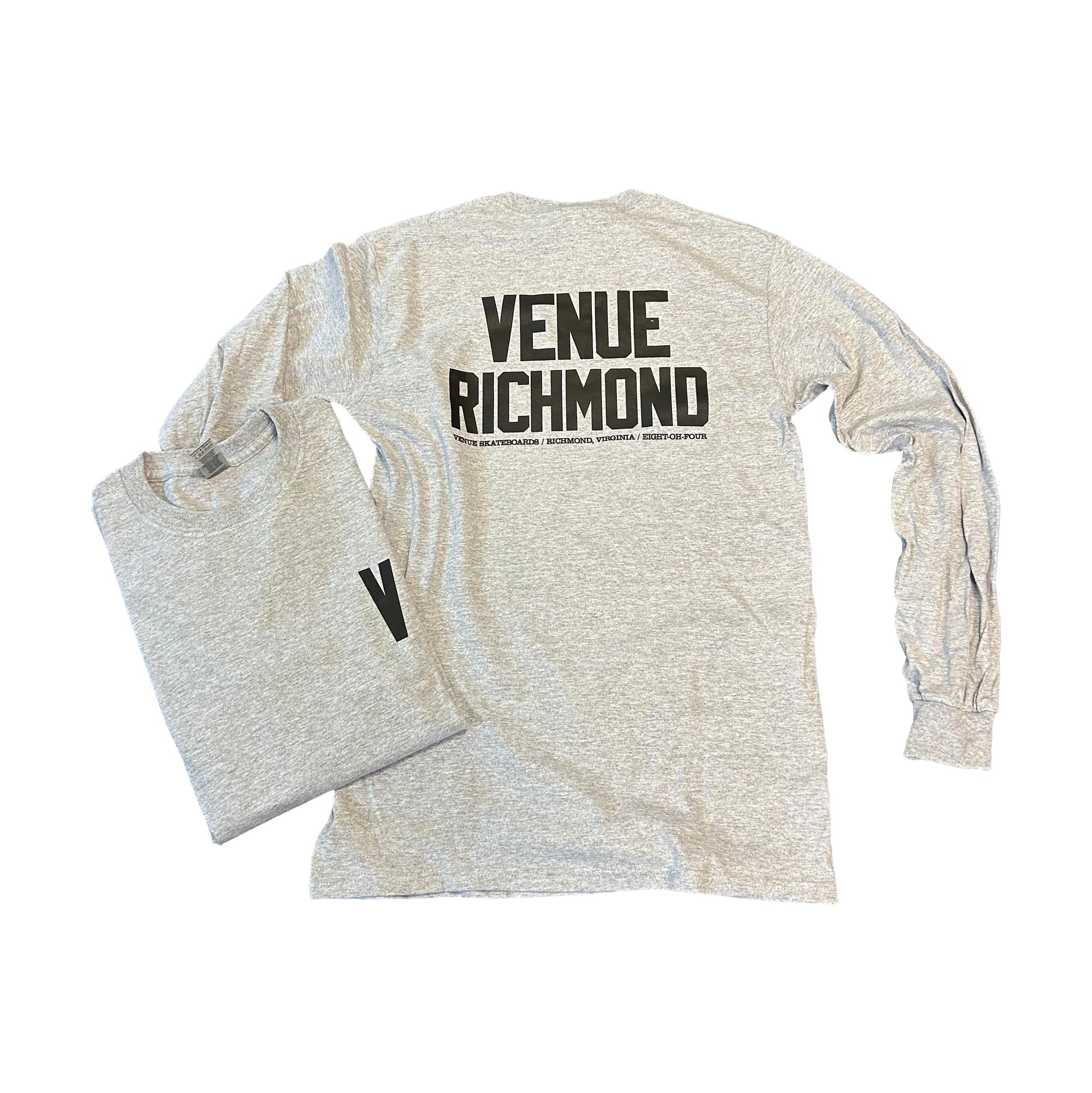 Venue Richmond Longsleeve T-Shirt Grey - Venue Skateboards