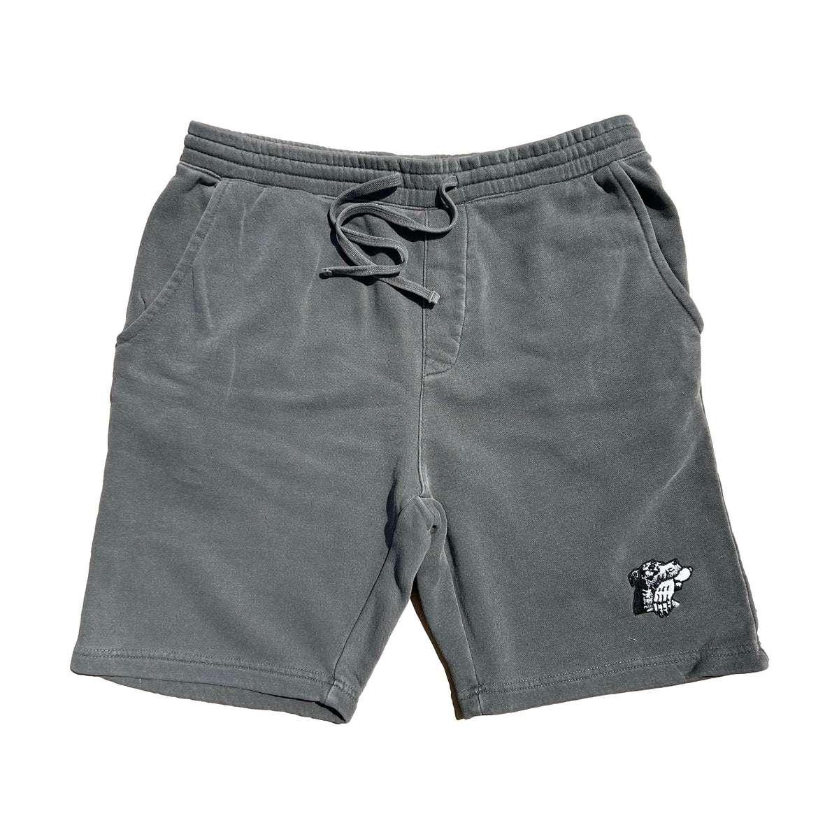 Venue Dog Logo Fleece Short Pigment Dyed Black - Venue Skateboards