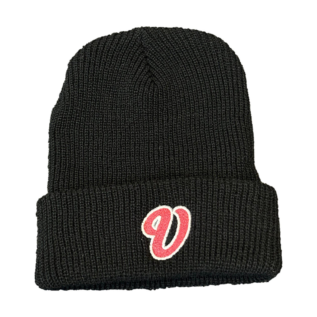 Venue Cursive V Beanie Black - Venue Skateboards