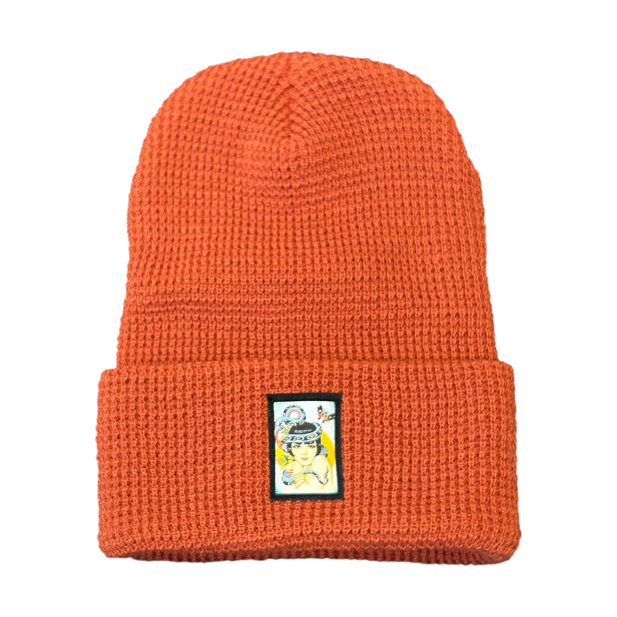 Venue Snake Girl Waffle Knit Beanie - Rust