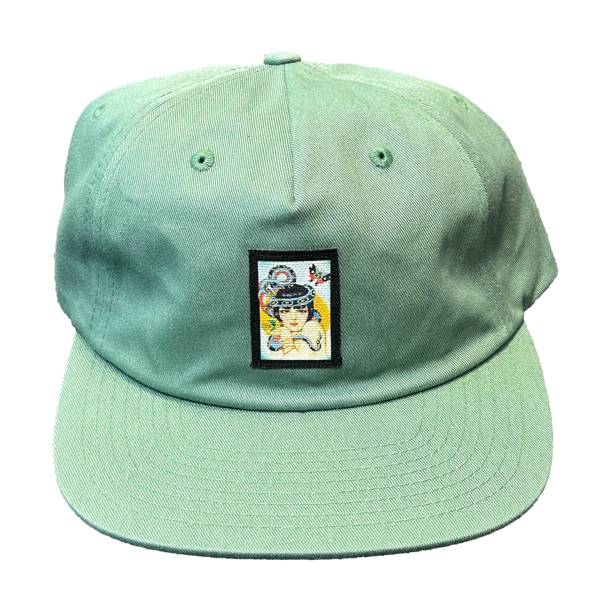 Venue Snake Girl Pinch Front Hat Washed Green - Venue Skateboards