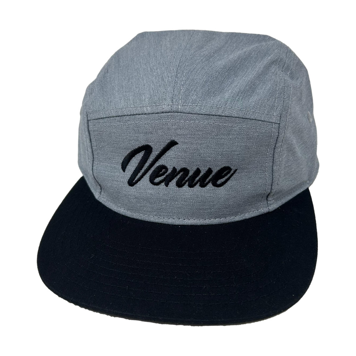 Venue 5 Panel Script Hat Heather Grey/Black - Venue Skateboards