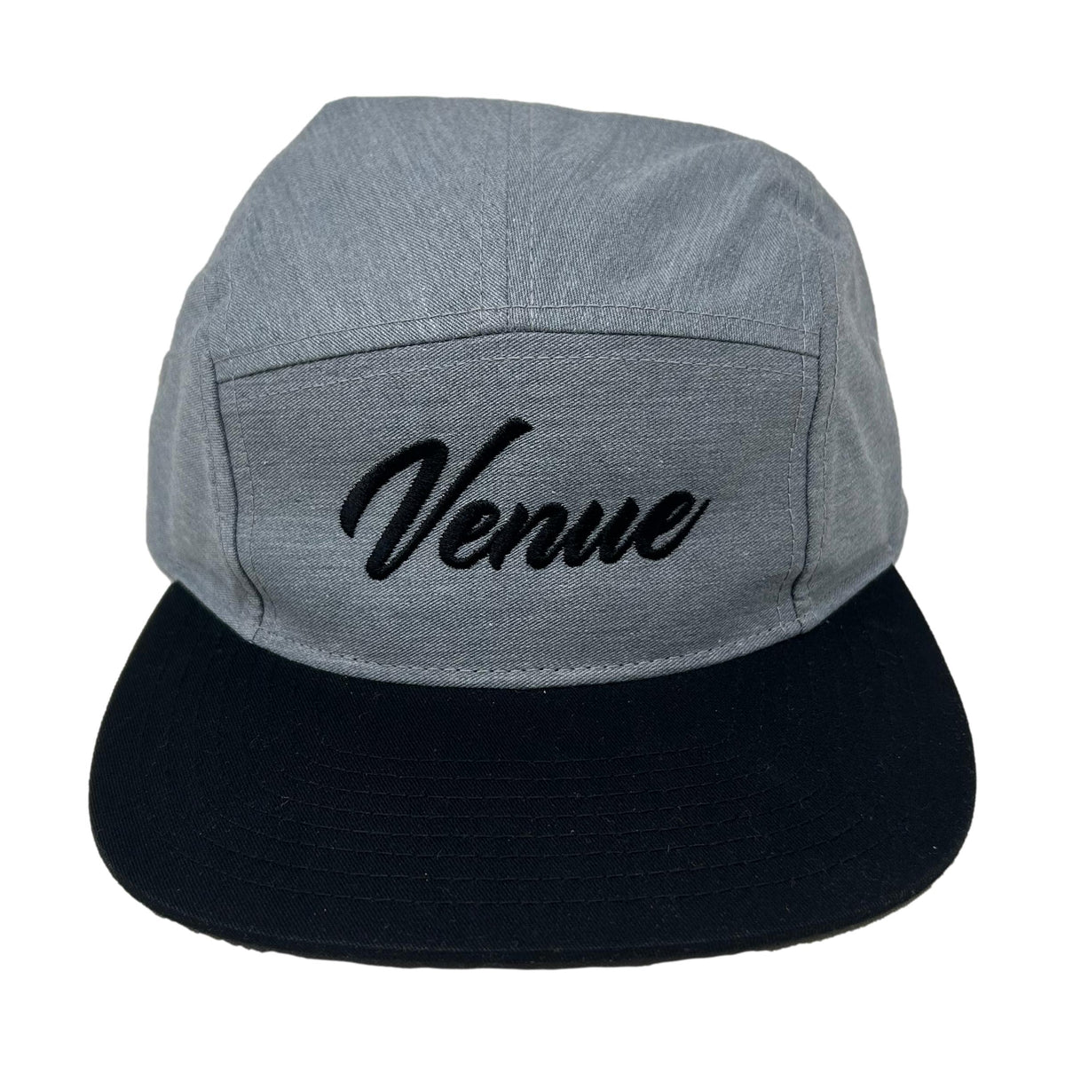 Venue 5 Panel Script Hat Heather Grey/Black - Venue Skateboards