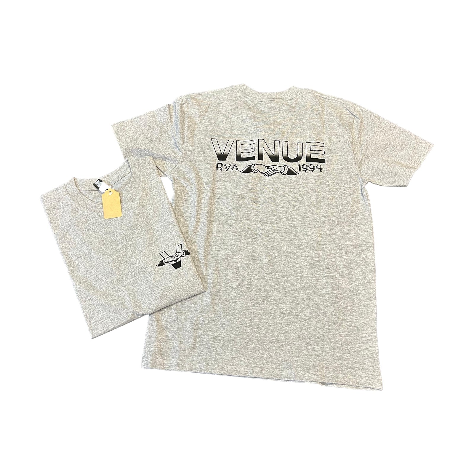 Venue Handshake Logo T-Shirt Athletic Heather - Venue Skateboards