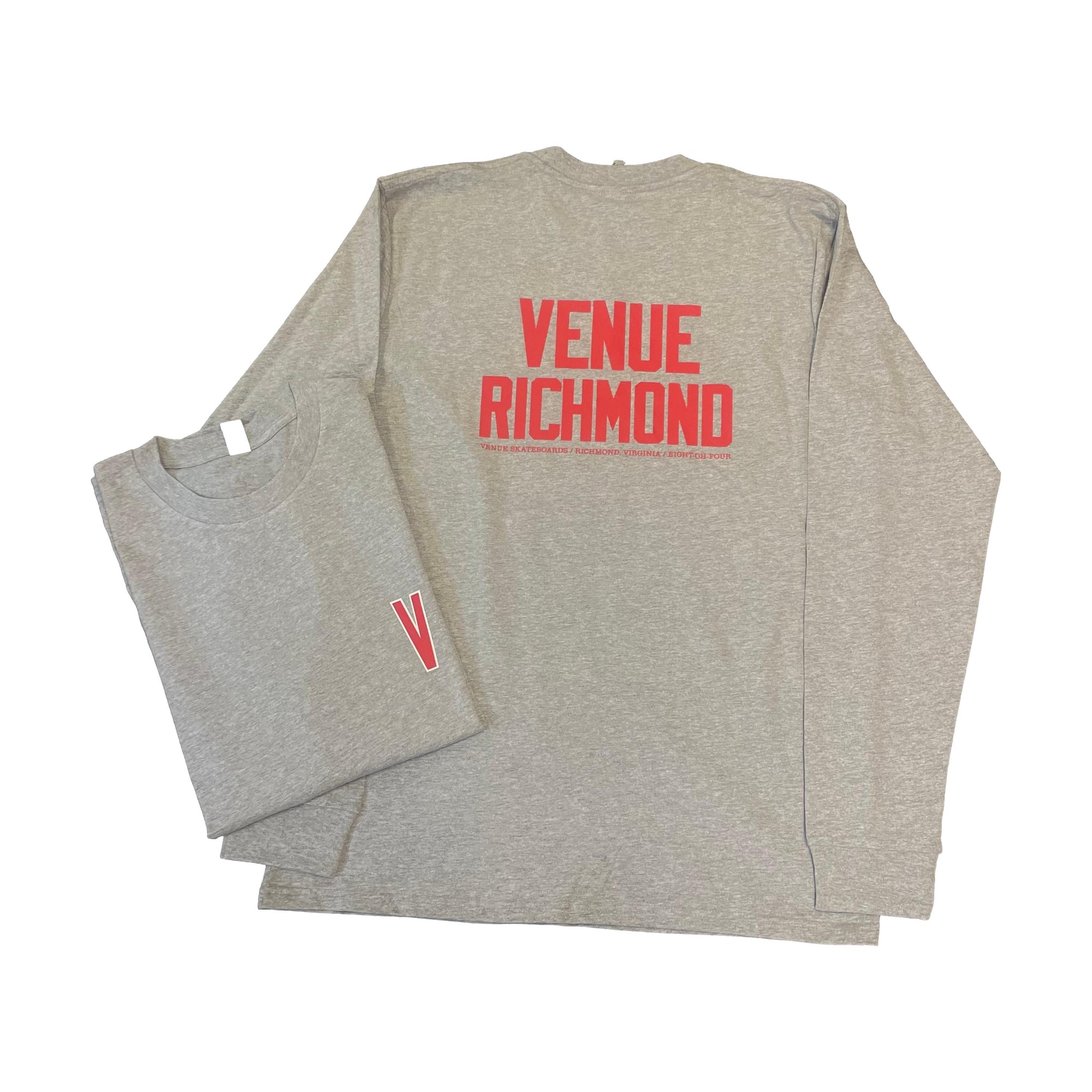 Venue Richmond Longsleeve T-Shirt Grey w/Red