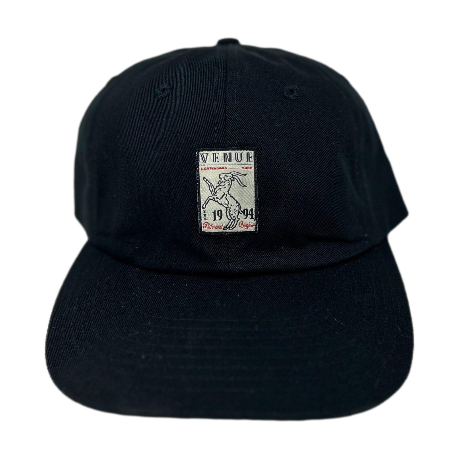 Venue Goat Label Dad Hat Black - Venue Skateboards
