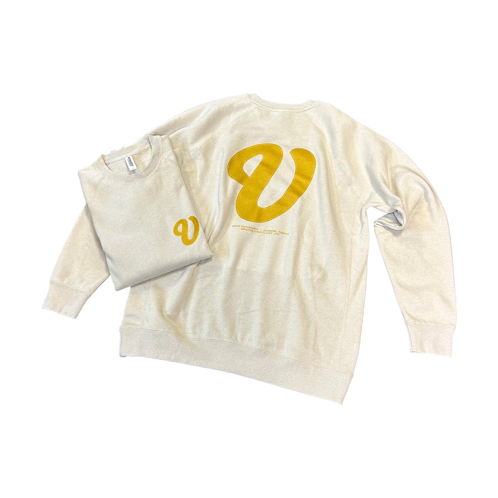 Venue Cursive V Special Blend Crew Stone Heather - Venue Skateboards