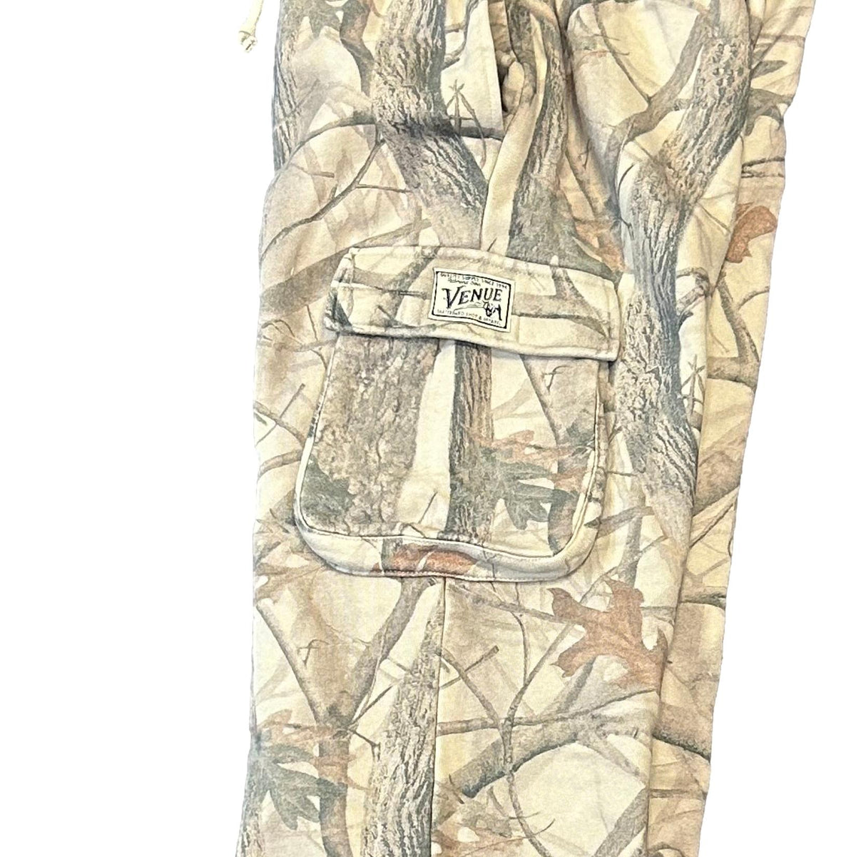 Venue Cargo Sweatpants w/Quality Service Woven Patch Camo - Venue Skateboards