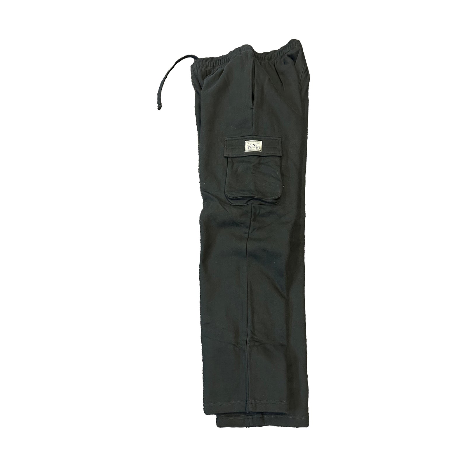 Venue Cargo Sweatpants w/Quality Service Woven Patch Black - Venue Skateboards