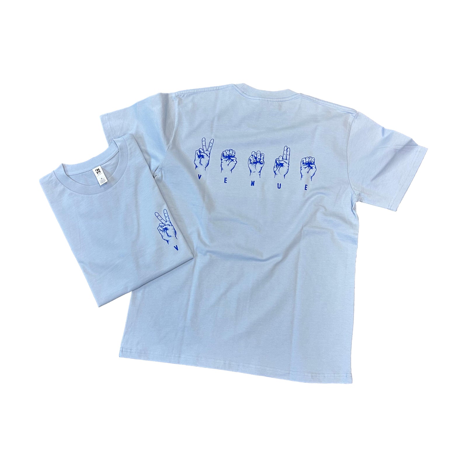 Venue Sign Language T-Shirt Faded Blue  - Venue Skatebaords