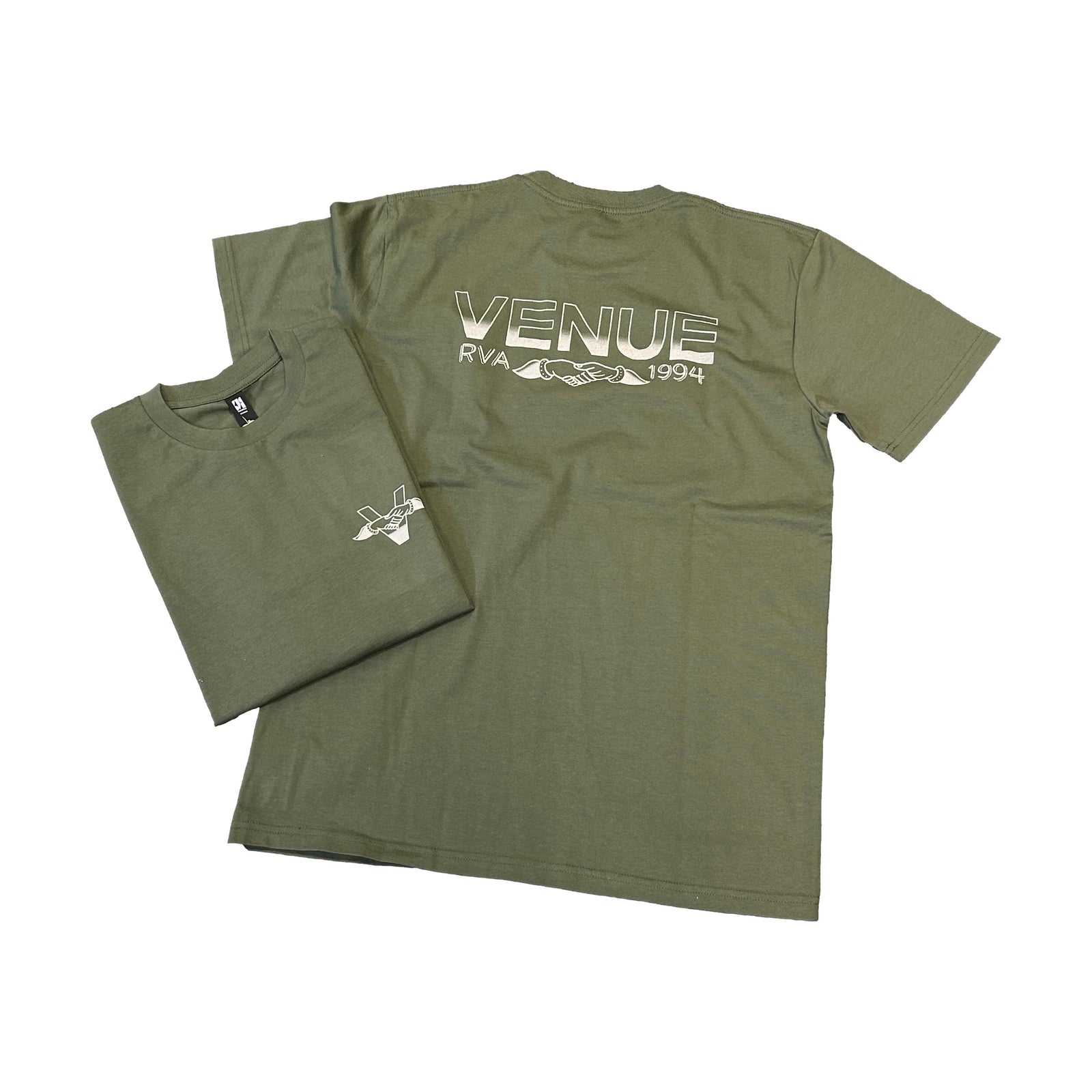 Venue Handshake Logo T-Shirt Army - Venue Skateboards