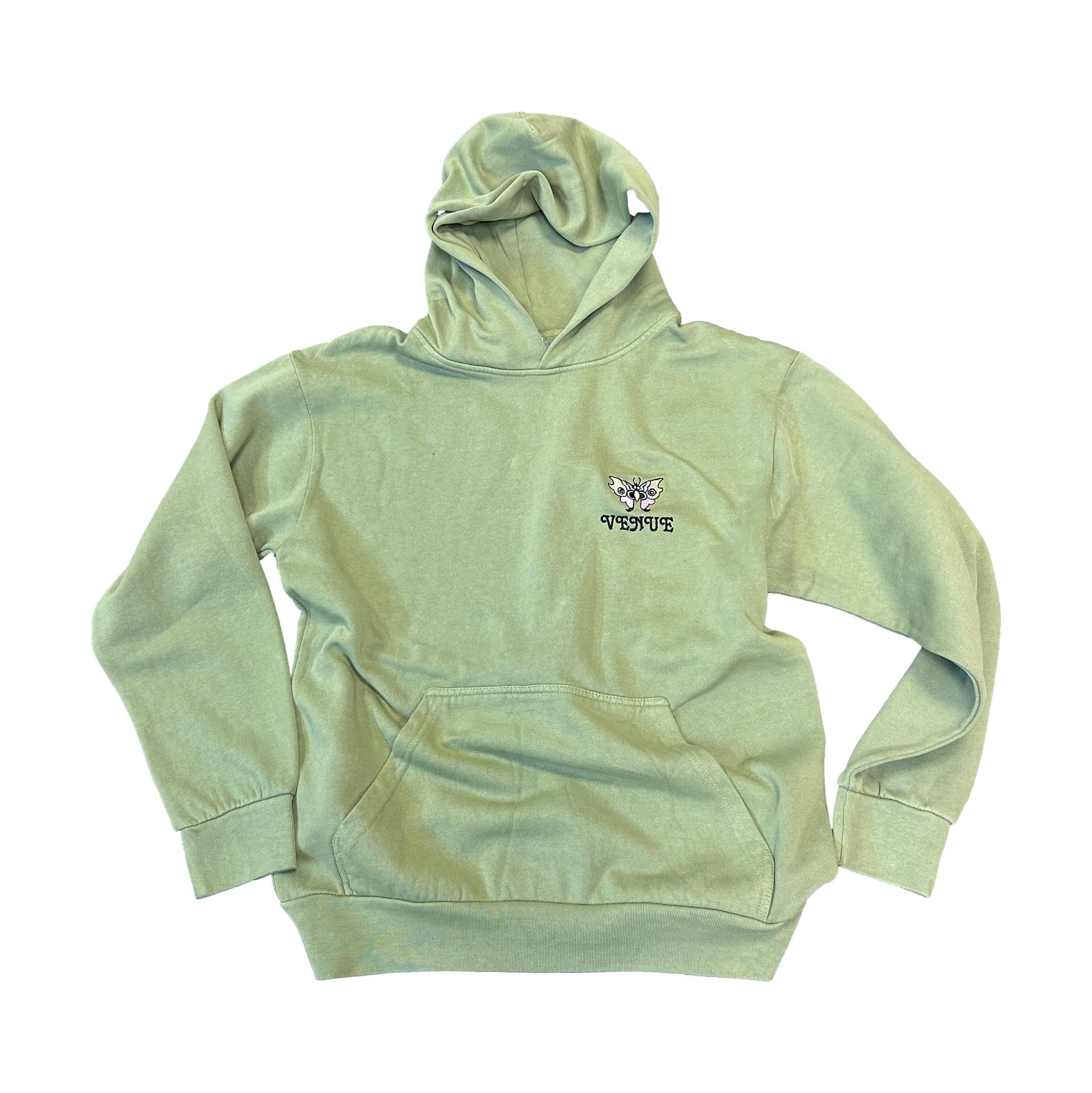 Venue Embroidered Butterfly Oil Green Hoodie - Venue Skateboards
