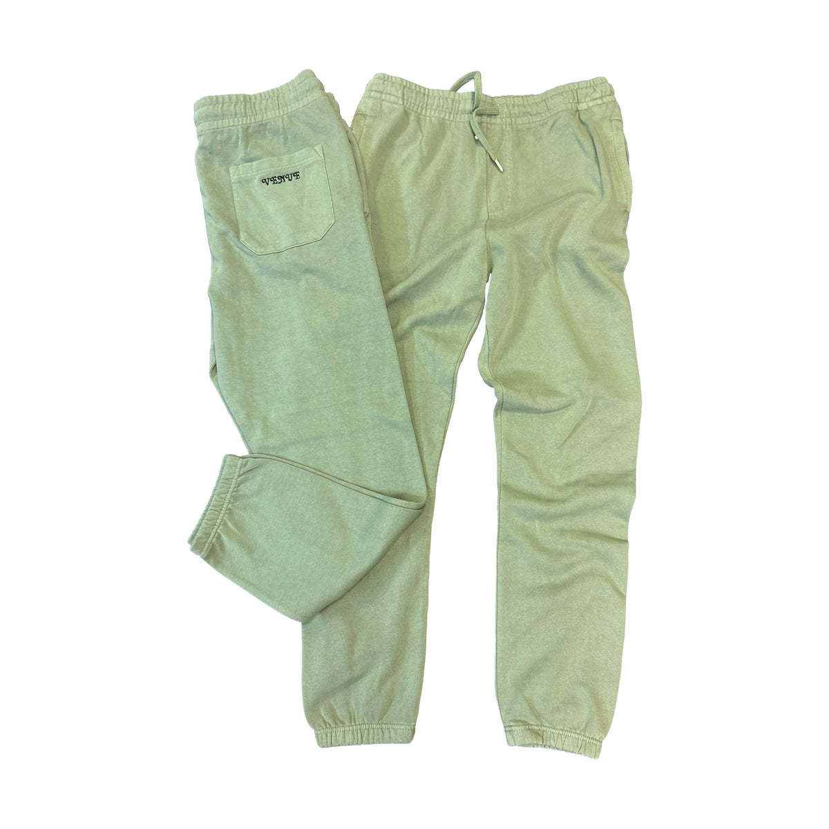 Venue Embroidered Fleece Sweatpants Oil Green - Venue Skateboards