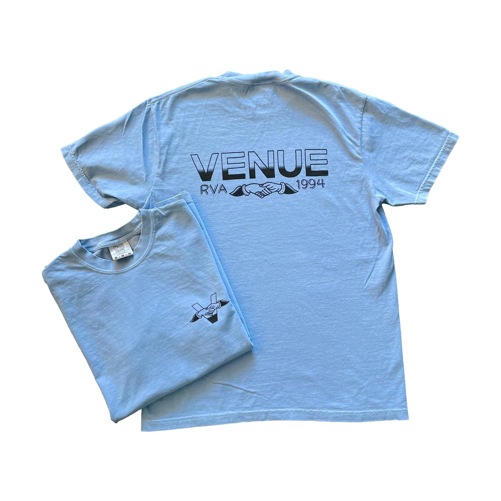 Venue Hands T-Shirt Washed Denim - Venue Skateboards
