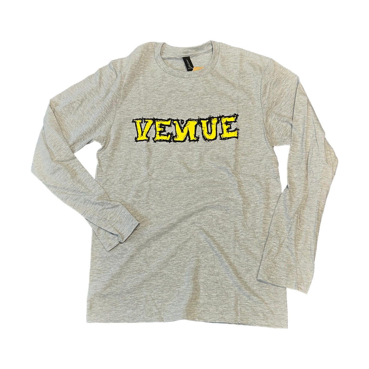 Venue Scratchy Logo Long-sleeve T-Shirt Grey - Venue Skateboards