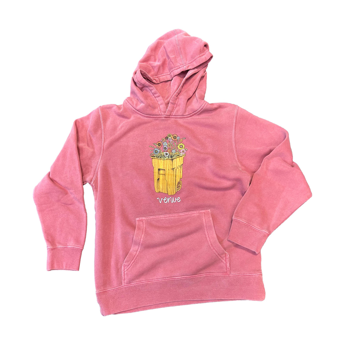 Venue Pigment Dyed Trash Can Logo Youth Hood - Venue Skateboards
