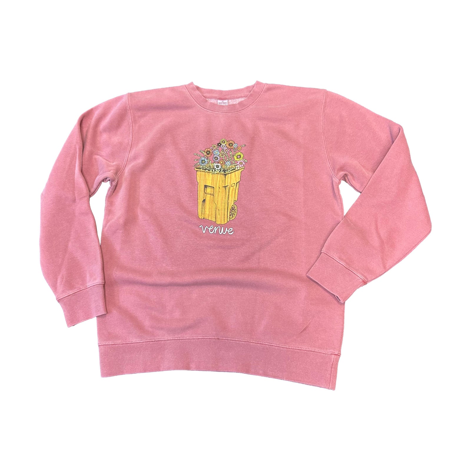 Venue Pigment Dyed Trash Can Logo Crew - Venue Skateboards