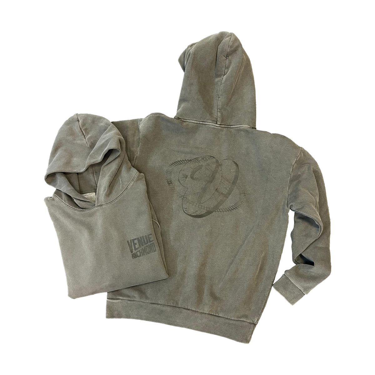 Venue "Map Logo" Heavyweight Hooded Sweatshirt Grey/Black - Venue Skateboards