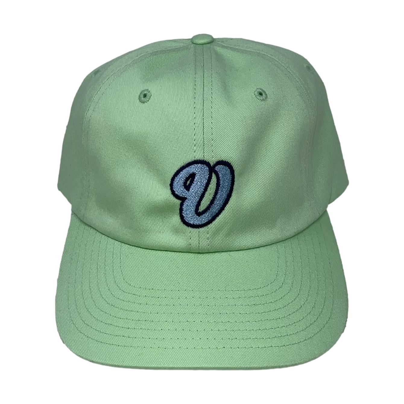 Venue Cursive V Embroidered 6 Panel Hat Patina Green - Venue Skateboards