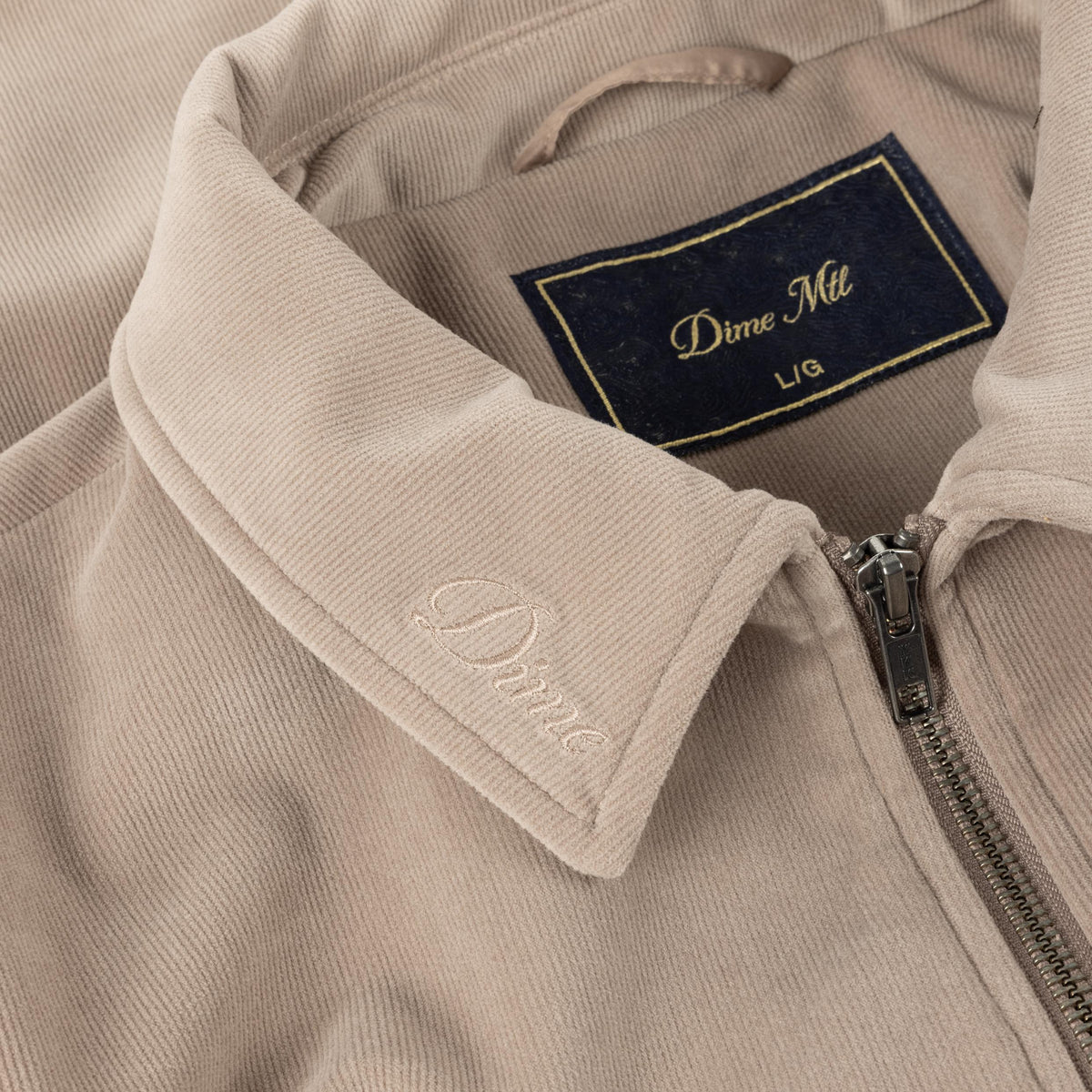 Dime Cord Zip Jacket Taupe - Venue Skateboards