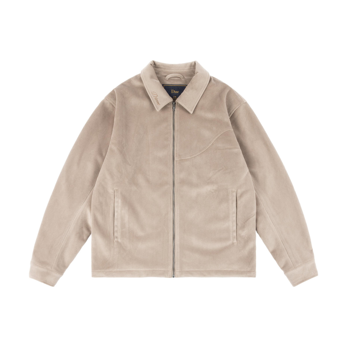 Dime Cord Zip Jacket Taupe - Venue Skateboards