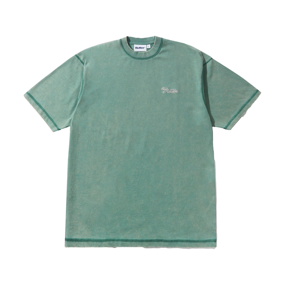 Butter Jive Overlock Stitch Tee Distressed Jade - Venue Skateboards