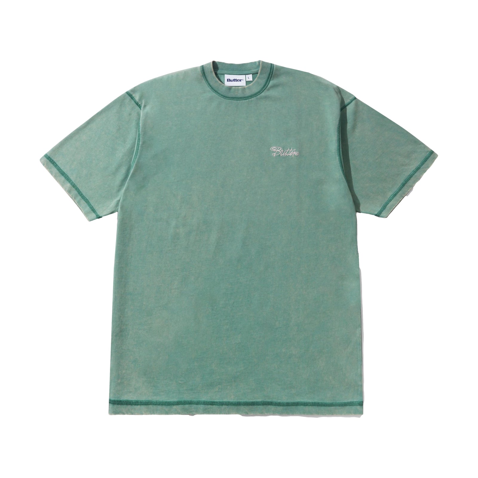 Butter Jive Overlock Stitch Tee Distressed Jade - Venue Skateboards