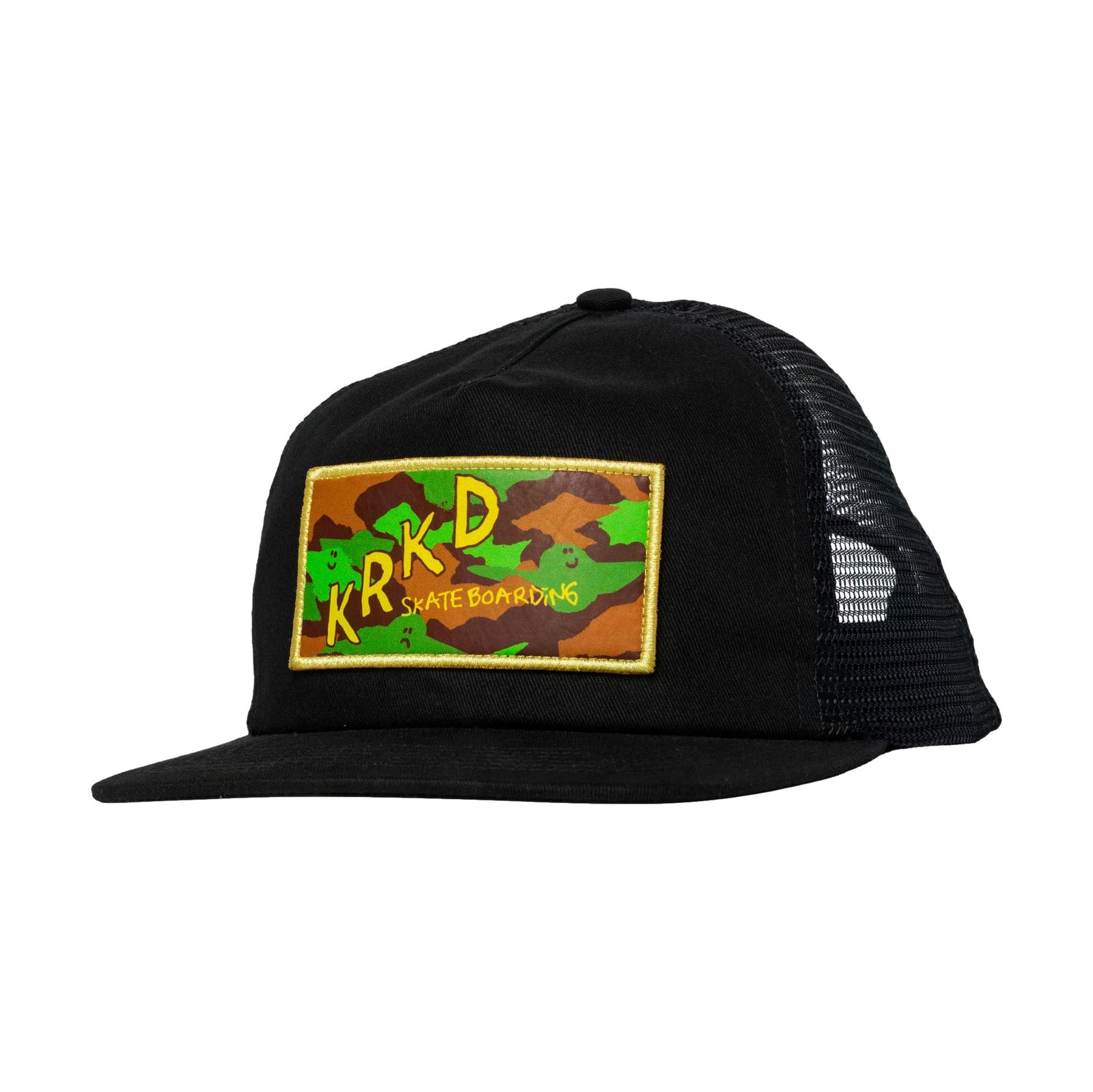 Krooked Kamo Adj. Mesh Snapback Hat Black - Venue Skateboards